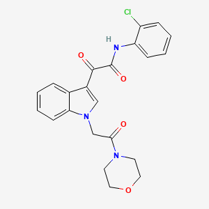 molecular formula C22H20ClN3O4 B2719133 N-(2-chlorophenyl)-2-[1-(2-morpholin-4-yl-2-oxoethyl)indol-3-yl]-2-oxoacetamide CAS No. 872857-22-2