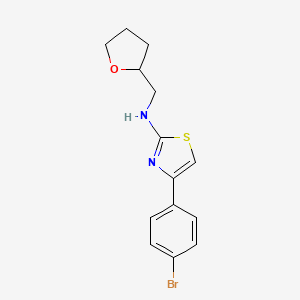 molecular formula C14H15BrN2OS B2719135 4-(4-bromophenyl)-N-(oxolan-2-ylmethyl)-1,3-thiazol-2-amine CAS No. 1315368-89-8