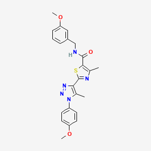 molecular formula C23H23N5O3S B2719139 N-(3-methoxybenzyl)-2-[1-(4-methoxyphenyl)-5-methyl-1H-1,2,3-triazol-4-yl]-4-methyl-1,3-thiazole-5-carboxamide CAS No. 1207050-22-3