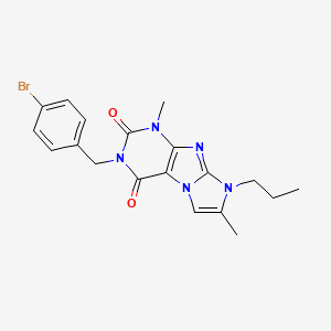 molecular formula C19H20BrN5O2 B2719144 3-(4-bromobenzyl)-1,7-dimethyl-8-propyl-1H-imidazo[2,1-f]purine-2,4(3H,8H)-dione CAS No. 887463-36-7