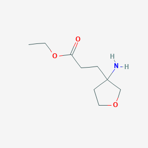 molecular formula C9H17NO3 B2719156 Ethyl 3-(3-aminooxolan-3-yl)propanoate CAS No. 2248259-93-8