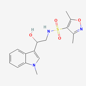 molecular formula C16H19N3O4S B2719157 N-(2-hydroxy-2-(1-methyl-1H-indol-3-yl)ethyl)-3,5-dimethylisoxazole-4-sulfonamide CAS No. 1448071-28-0