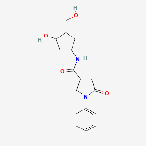 N-(3-hydroxy-4-(hydroxymethyl)cyclopentyl)-5-oxo-1-phenylpyrrolidine-3-carboxamide