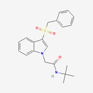 molecular formula C21H24N2O3S B2719162 2-(3-(benzylsulfonyl)-1H-indol-1-yl)-N-(tert-butyl)acetamide CAS No. 878061-02-0