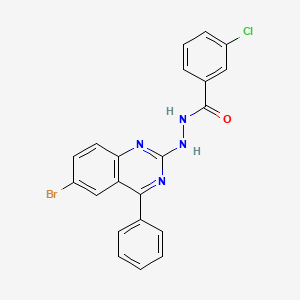 molecular formula C21H14BrClN4O B2719166 N'-(6-溴-4-苯基喹唑啉-2-基)-3-氯苯甲酰肼 CAS No. 391218-65-8