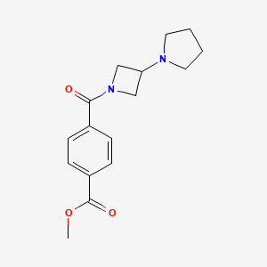 molecular formula C16H20N2O3 B2719177 Methyl 4-(3-pyrrolidin-1-ylazetidine-1-carbonyl)benzoate CAS No. 2309192-13-8