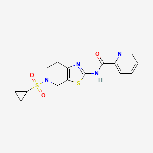 molecular formula C15H16N4O3S2 B2719184 N-(5-(cyclopropylsulfonyl)-4,5,6,7-tetrahydrothiazolo[5,4-c]pyridin-2-yl)picolinamide CAS No. 1421468-35-0