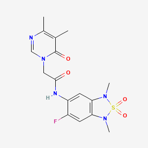 molecular formula C16H18FN5O4S B2719193 2-(4,5-dimethyl-6-oxopyrimidin-1(6H)-yl)-N-(6-fluoro-1,3-dimethyl-2,2-dioxido-1,3-dihydrobenzo[c][1,2,5]thiadiazol-5-yl)acetamide CAS No. 2034403-73-9