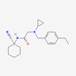 molecular formula C21H29N3O B2719194 N-(1-cyanocyclohexyl)-2-{cyclopropyl[(4-ethylphenyl)methyl]amino}acetamide CAS No. 1386264-05-6