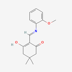molecular formula C16H19NO3 B2719203 2-(((2-Methoxyphenyl)amino)methylene)-5,5-dimethylcyclohexane-1,3-dione CAS No. 68077-68-9