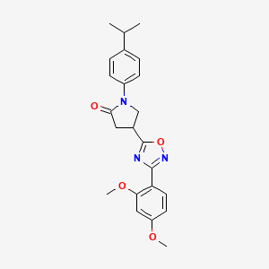 molecular formula C23H25N3O4 B2719205 4-(3-(2,4-Dimethoxyphenyl)-1,2,4-oxadiazol-5-yl)-1-(4-isopropylphenyl)pyrrolidin-2-one CAS No. 941918-23-6