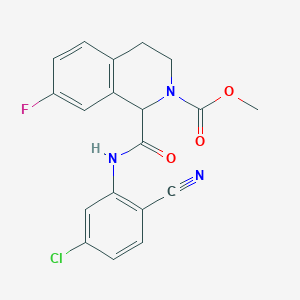 molecular formula C19H15ClFN3O3 B2719211 methyl 1-((5-chloro-2-cyanophenyl)carbamoyl)-7-fluoro-3,4-dihydroisoquinoline-2(1H)-carboxylate CAS No. 1396584-57-8