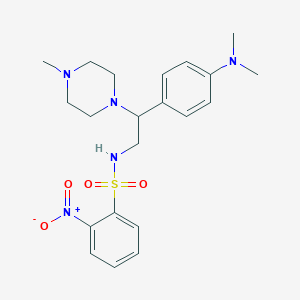 molecular formula C21H29N5O4S B2719212 N-(2-(4-(dimethylamino)phenyl)-2-(4-methylpiperazin-1-yl)ethyl)-2-nitrobenzenesulfonamide CAS No. 941986-25-0