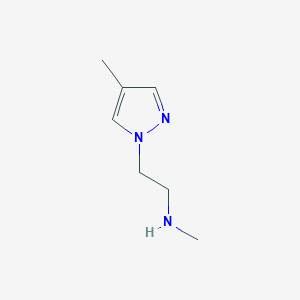 molecular formula C7H16ClN3O B2719234 N-Methyl-2-(4-methyl-1H-pyrazol-1-yl)ethanamine CAS No. 1177297-64-1