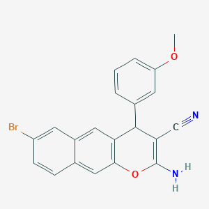 molecular formula C21H15BrN2O2 B2719235 2-amino-7-bromo-4-(3-methoxyphenyl)-4H-benzo[g]chromene-3-carbonitrile CAS No. 882747-30-0