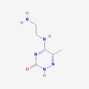 molecular formula C6H11N5O B2719242 5-(2-aminoethylamino)-6-methyl-2H-1,2,4-triazin-3-one CAS No. 496033-05-7