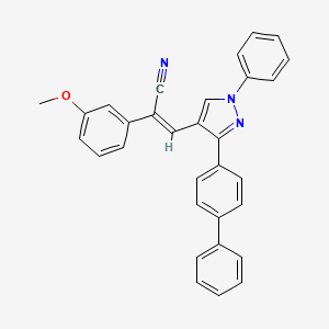 molecular formula C31H23N3O B2719250 (Z)-2-(3-methoxyphenyl)-3-[1-phenyl-3-(4-phenylphenyl)pyrazol-4-yl]prop-2-enenitrile CAS No. 956782-17-5