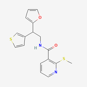 N-[2-(furan-2-yl)-2-(thiophen-3-yl)ethyl]-2-(methylsulfanyl)pyridine-3-carboxamide