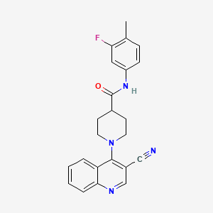molecular formula C23H21FN4O B2719254 3-[(1-acetyl-5-bromo-2,3-dihydro-1H-indol-6-yl)sulfonyl]-N-propylpropanamide CAS No. 1206990-03-5