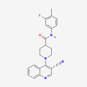 1-(3-cyanoquinolin-4-yl)-N-(3-fluoro-4-methylphenyl)piperidine-4-carboxamide