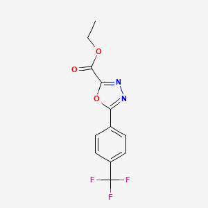 molecular formula C12H9F3N2O3 B2719259 Ethyl 5-[4-(trifluoromethyl)phenyl]-1,3,4-oxadiazole-2-carboxylate CAS No. 720702-68-1