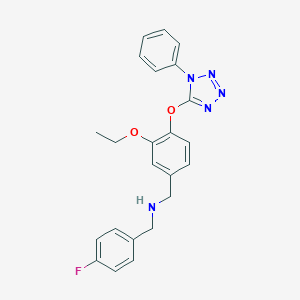 molecular formula C23H22FN5O2 B271926 {3-ethoxy-4-[(1-phenyl-1H-tetrazol-5-yl)oxy]benzyl}(4-fluorobenzyl)amine 
