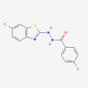 molecular formula C14H9ClFN3OS B2719263 N'-(6-chloro-1,3-benzothiazol-2-yl)-4-fluorobenzohydrazide CAS No. 851980-12-6