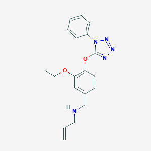 molecular formula C19H21N5O2 B271927 N-{3-ethoxy-4-[(1-phenyl-1H-tetrazol-5-yl)oxy]benzyl}prop-2-en-1-amine 