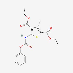 molecular formula C18H19NO6S B2719277 二乙基 3-甲基-5-[(苯氧羰基)氨基]噻吩-2,4-二羧酸酯 CAS No. 709021-08-9