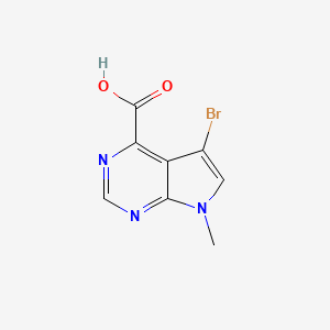molecular formula C8H6BrN3O2 B2719278 5-Bromo-7-methyl-7H-pyrrolo[2,3-D]pyrimidine-4-carboxylic acid CAS No. 1823900-35-1