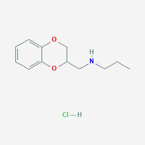 molecular formula C12H18ClNO2 B2719297 (2,3-Dihydro-1,4-benzodioxin-2-ylmethyl)(propyl)amine hydrochloride CAS No. 21404-80-8