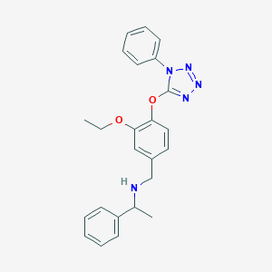 molecular formula C24H25N5O2 B271930 N-{3-ethoxy-4-[(1-phenyl-1H-tetrazol-5-yl)oxy]benzyl}-1-phenylethanamine 