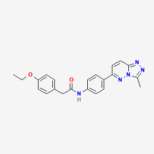 molecular formula C22H21N5O2 B2719310 2-(4-乙氧基苯基)-N-(4-(3-甲基-[1,2,4]三唑并[4,3-b]吡啶-6-基)苯基)乙酰胺 CAS No. 891117-12-7