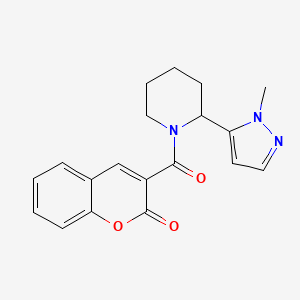 3-[2-(2-Methylpyrazol-3-yl)piperidine-1-carbonyl]chromen-2-one