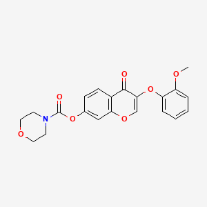 molecular formula C21H19NO7 B2719326 3-(2-甲氧基苯氧基)-4-氧代-4H-香豆素-7-基吗啉-4-甲酸酯 CAS No. 637750-61-9