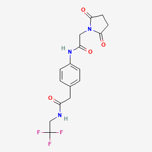 2-(2,5-dioxopyrrolidin-1-yl)-N-(4-(2-oxo-2-((2,2,2-trifluoroethyl)amino)ethyl)phenyl)acetamide