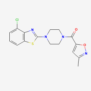 molecular formula C16H15ClN4O2S B2719349 (4-(4-Chlorobenzo[d]thiazol-2-yl)piperazin-1-yl)(3-methylisoxazol-5-yl)methanone CAS No. 946287-23-6