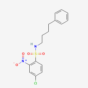molecular formula C16H17ClN2O4S B2719355 ((4-Chloro-2-nitrophenyl)sulfonyl)(4-phenylbutyl)amine CAS No. 1022287-75-7