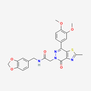 N-(benzo[d][1,3]dioxol-5-ylmethyl)-2-(7-(3,4-dimethoxyphenyl)-2-methyl-4-oxothiazolo[4,5-d]pyridazin-5(4H)-yl)acetamide