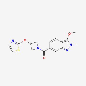 (3-methoxy-2-methyl-2H-indazol-6-yl)(3-(thiazol-2-yloxy)azetidin-1-yl)methanone