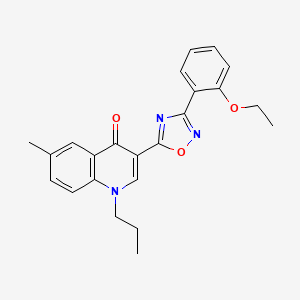 molecular formula C23H23N3O3 B2719369 3-(3-(2-ethoxyphenyl)-1,2,4-oxadiazol-5-yl)-6-methyl-1-propylquinolin-4(1H)-one CAS No. 1358204-25-7
