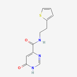 molecular formula C11H11N3O2S B2719370 6-hydroxy-N-(2-(thiophen-2-yl)ethyl)pyrimidine-4-carboxamide CAS No. 2034255-24-6