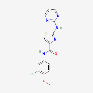N-(3-chloro-4-methoxyphenyl)-2-(pyrimidin-2-ylamino)thiazole-4-carboxamide