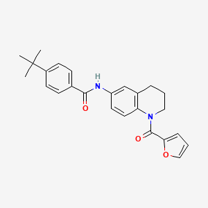 molecular formula C25H26N2O3 B2719391 4-tert-butyl-N-[1-(2-furoyl)-1,2,3,4-tetrahydroquinolin-6-yl]benzamide CAS No. 946245-71-2