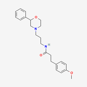 3-(4-methoxyphenyl)-N-(3-(2-phenylmorpholino)propyl)propanamide