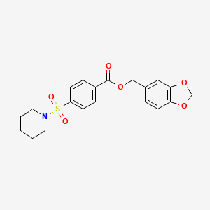 1,3-Benzodioxol-5-ylmethyl 4-(1-piperidinylsulfonyl)benzoate