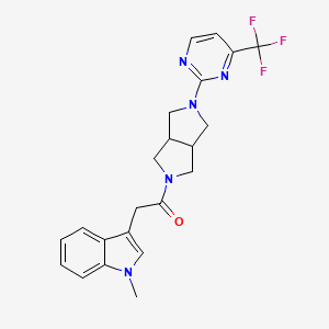 2-(1-Methylindol-3-yl)-1-[2-[4-(trifluoromethyl)pyrimidin-2-yl]-1,3,3a,4,6,6a-hexahydropyrrolo[3,4-c]pyrrol-5-yl]ethanone