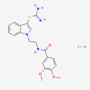 molecular formula C20H23IN4O3S B2719405 1-(2-(3,4-dimethoxybenzamido)ethyl)-1H-indol-3-yl carbamimidothioate hydroiodide CAS No. 1049785-85-4