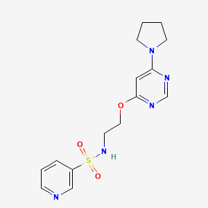 molecular formula C15H19N5O3S B2719407 N-(2-((6-(pyrrolidin-1-yl)pyrimidin-4-yl)oxy)ethyl)pyridine-3-sulfonamide CAS No. 1203329-20-7