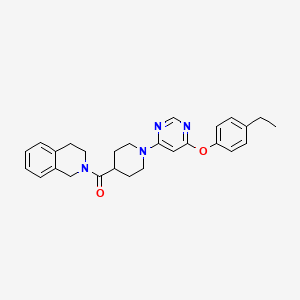 molecular formula C27H30N4O2 B2719414 3,4-二氢异喹啉-2(1H)-基{1-[6-(4-乙基苯氧基)嘧啶-4-基]哌啶-4-基}甲酮 CAS No. 1251676-78-4